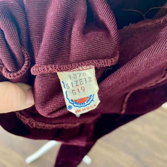 Union Made in USA 1970s Whimsygoth Burgundy Velvet Embroidered Blazer Jacket S M - Picture 7 of 8